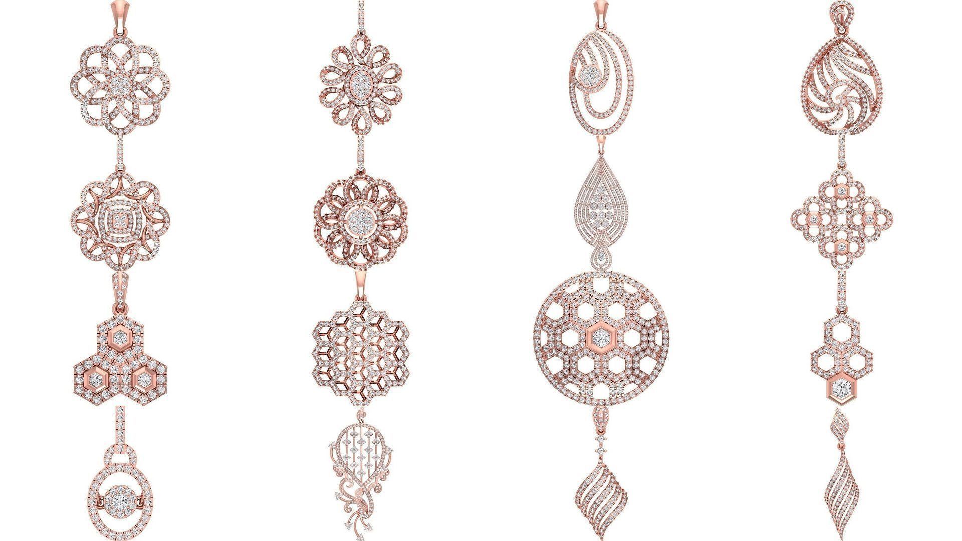 120 Solitaire Women Pendant 3dm STL OBJ FBX Details Collection _6