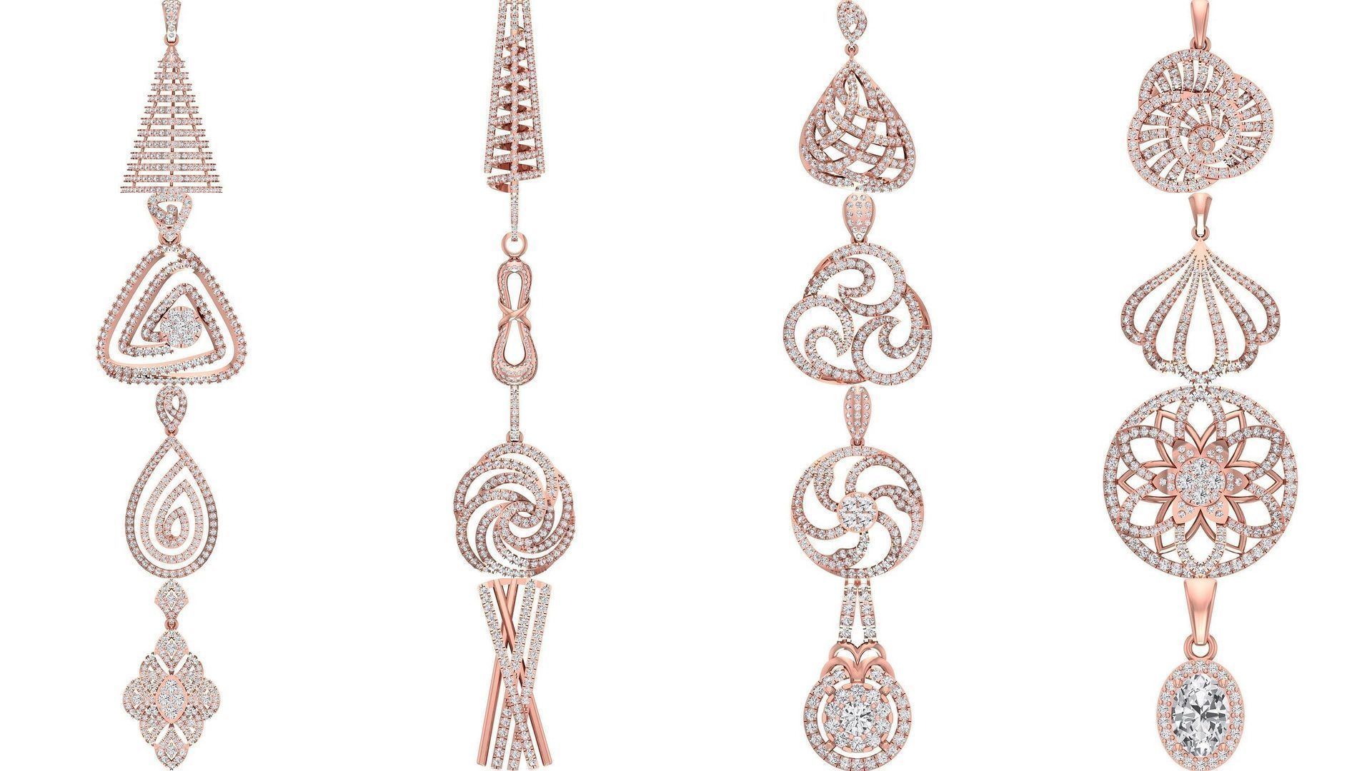 120 Solitaire Women Pendant 3dm STL OBJ FBX Details Collection _5