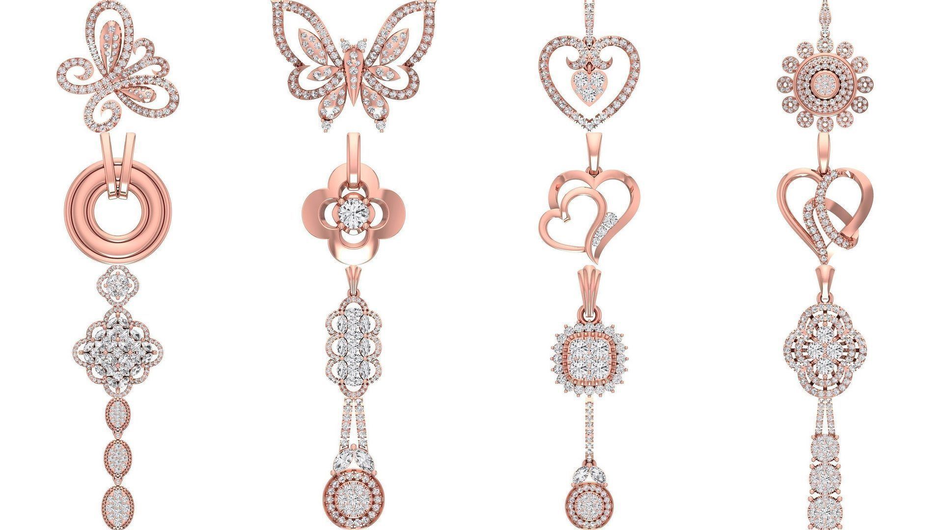 120 Solitaire Women Pendant 3dm STL OBJ FBX Details Collection _2