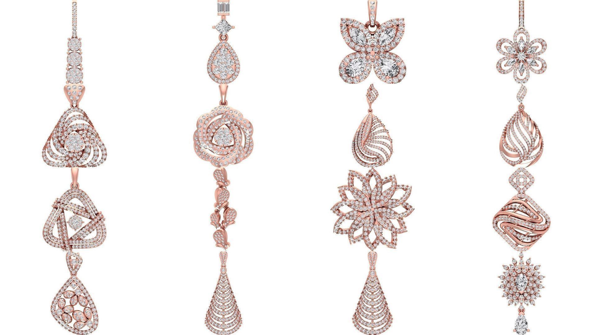 120 Solitaire Women Pendant 3dm STL OBJ FBX Details Collection _3