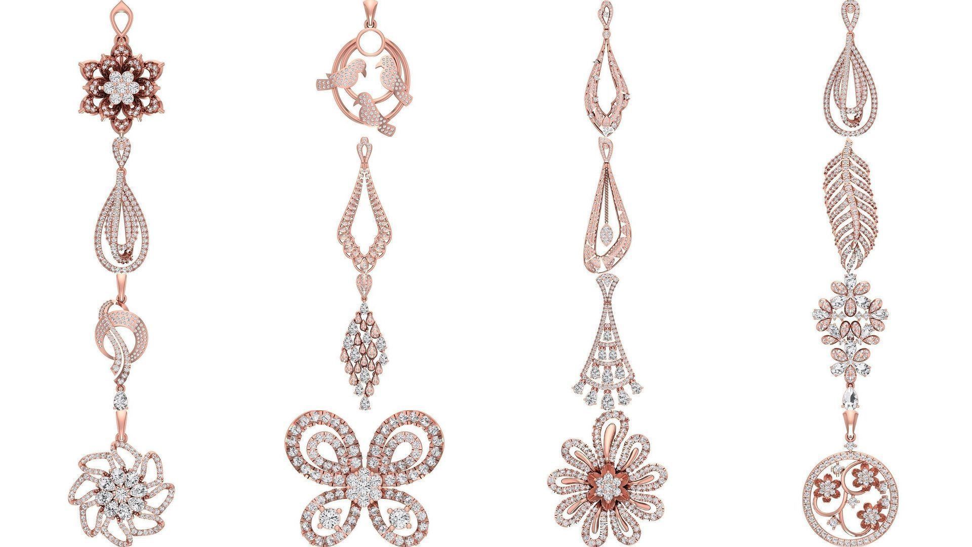 120 Solitaire Women Pendant 3dm STL OBJ FBX Details Collection _4