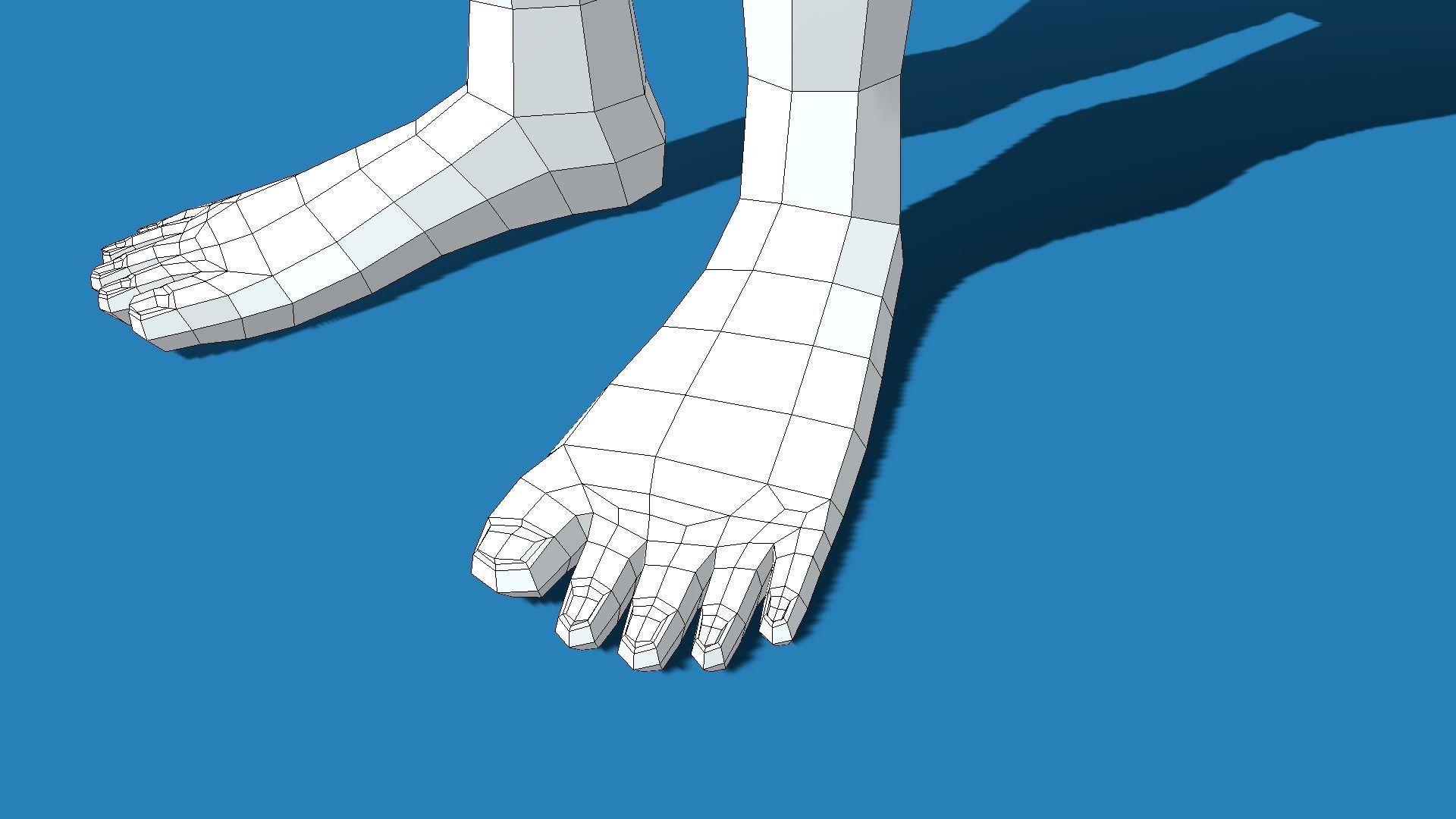 Female anime base mesh character Low-poly 3D model_13