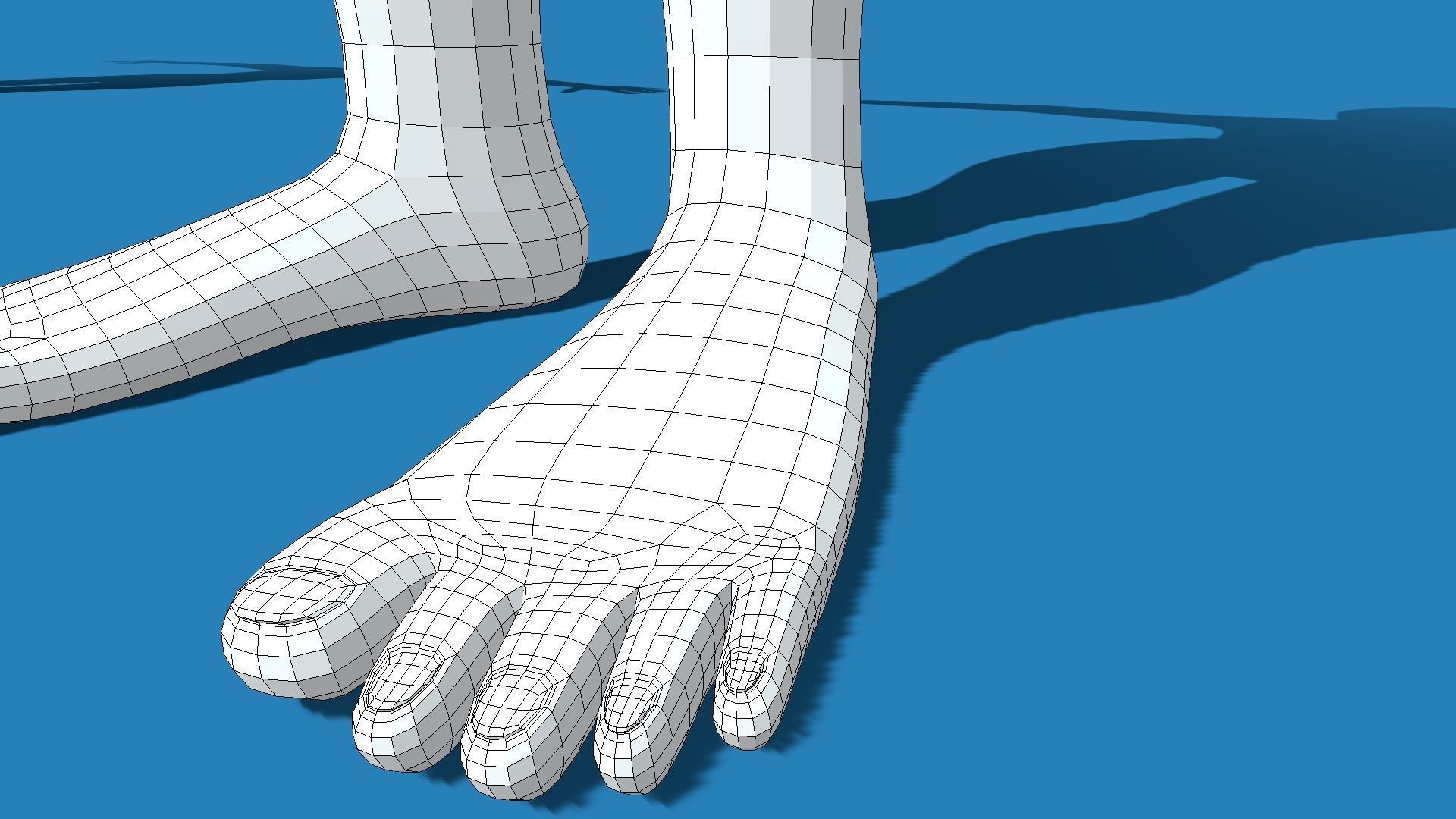 Female anime base mesh character Low-poly 3D model_10