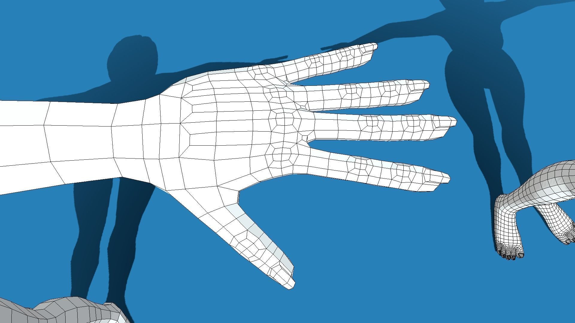 Female anime base mesh character Low-poly 3D model_11