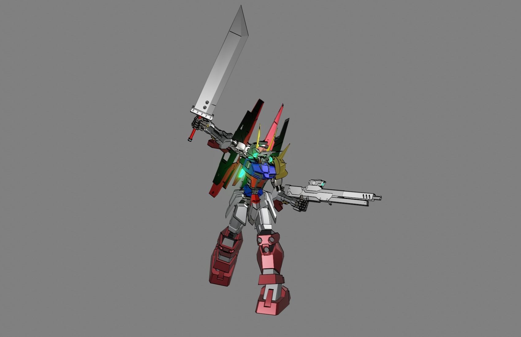 Attacker Gundam B 4 3D model_15