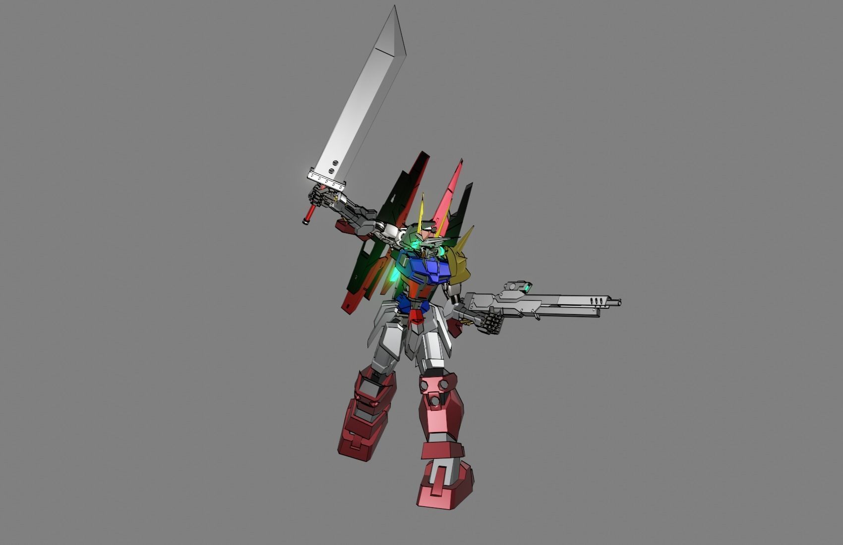 Attacker Gundam B 4 3D model_13