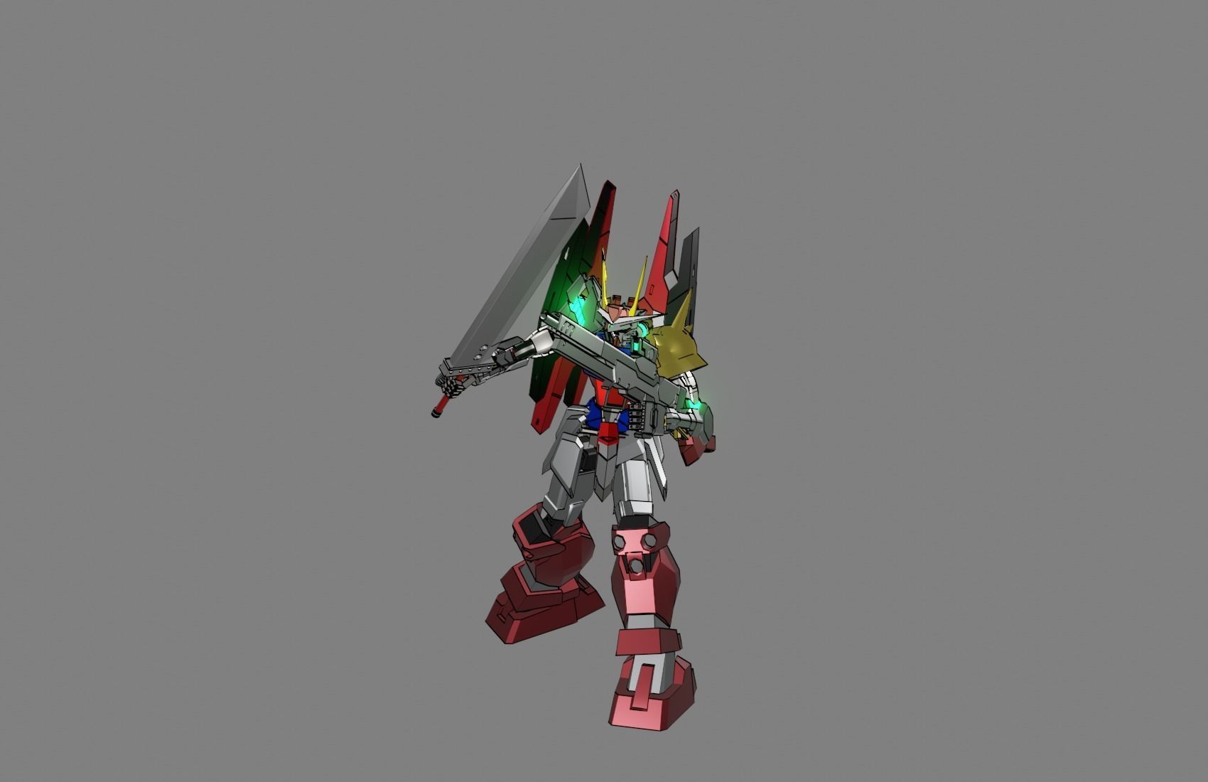 Attacker Gundam B 4 3D model_8