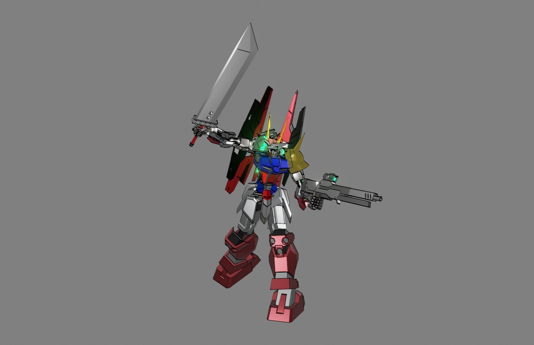 Attacker Gundam B 4 3D model_10