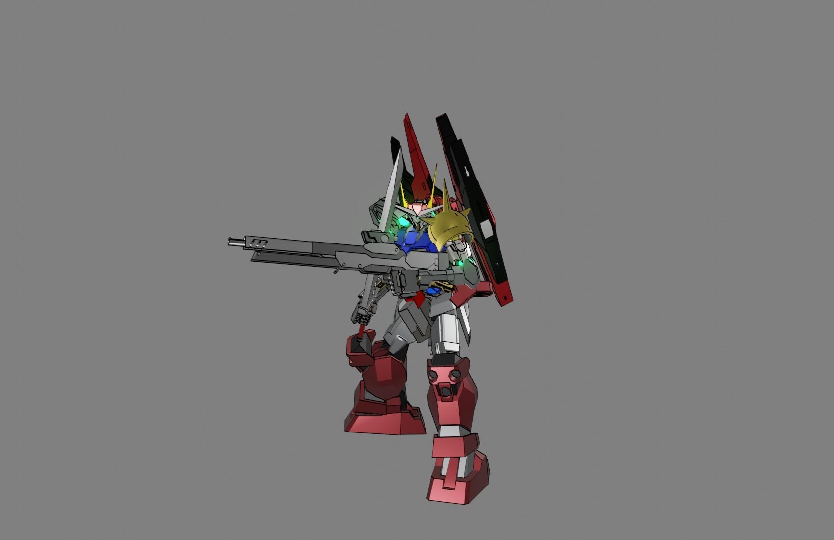 Attacker Gundam B 4 3D model_3