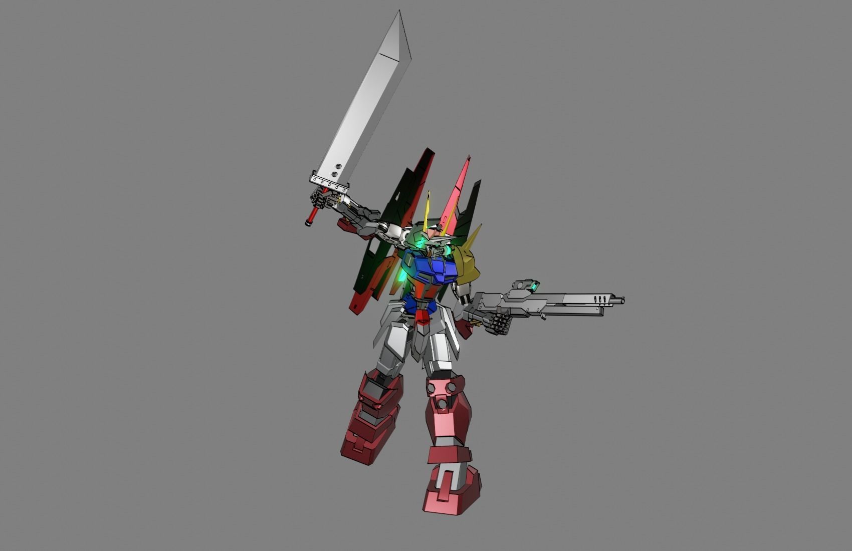 Attacker Gundam B 4 3D model_12