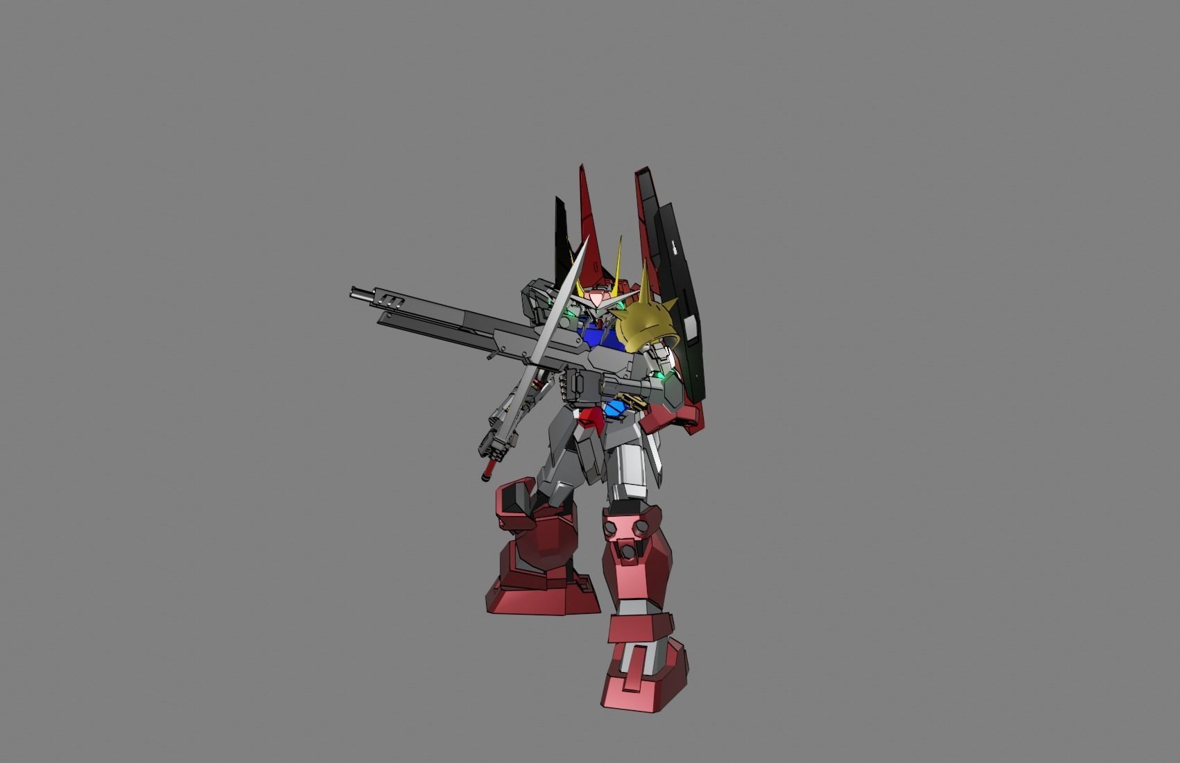 Attacker Gundam B 4 3D model_5