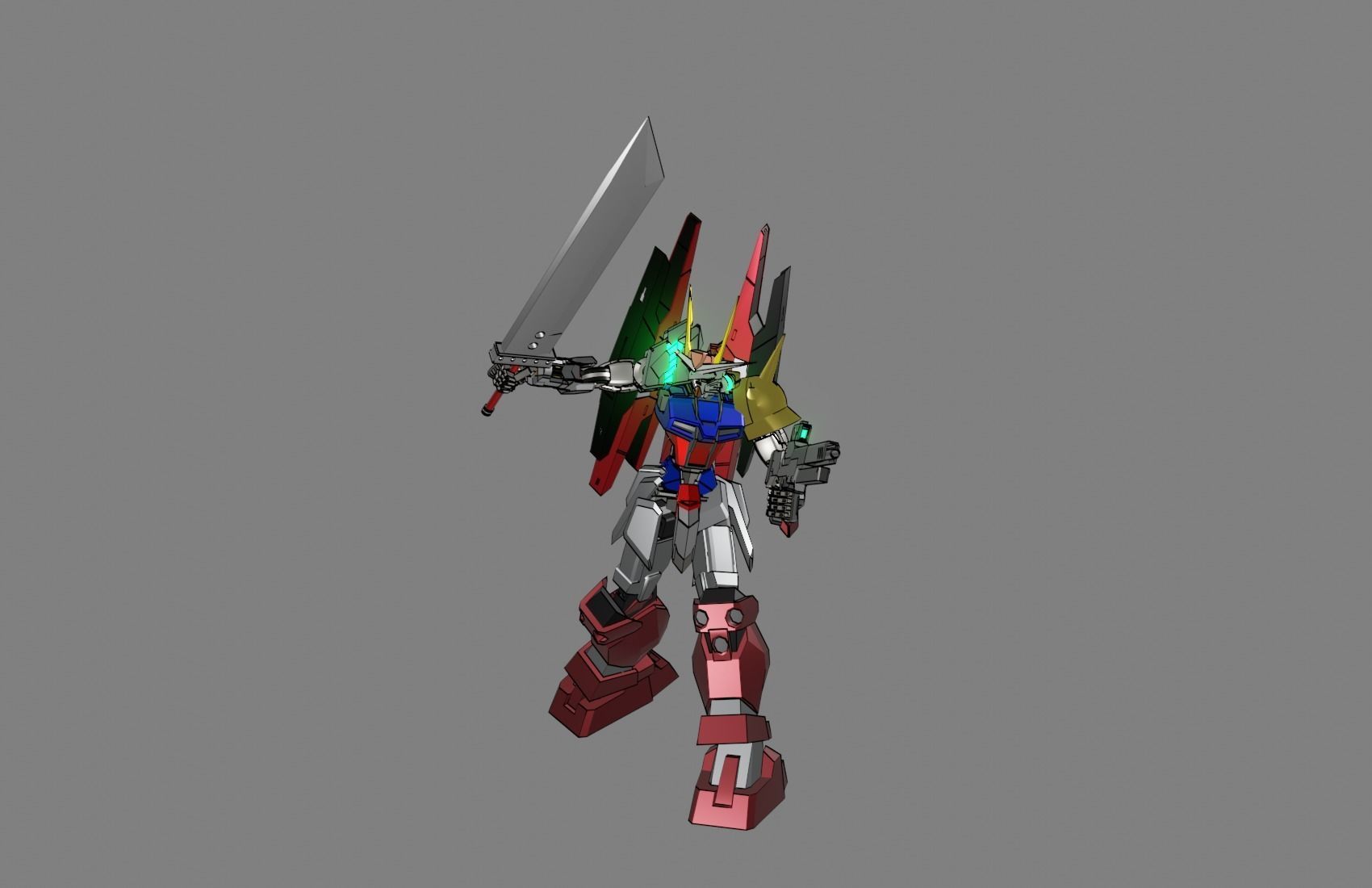 Attacker Gundam B 4 3D model_9