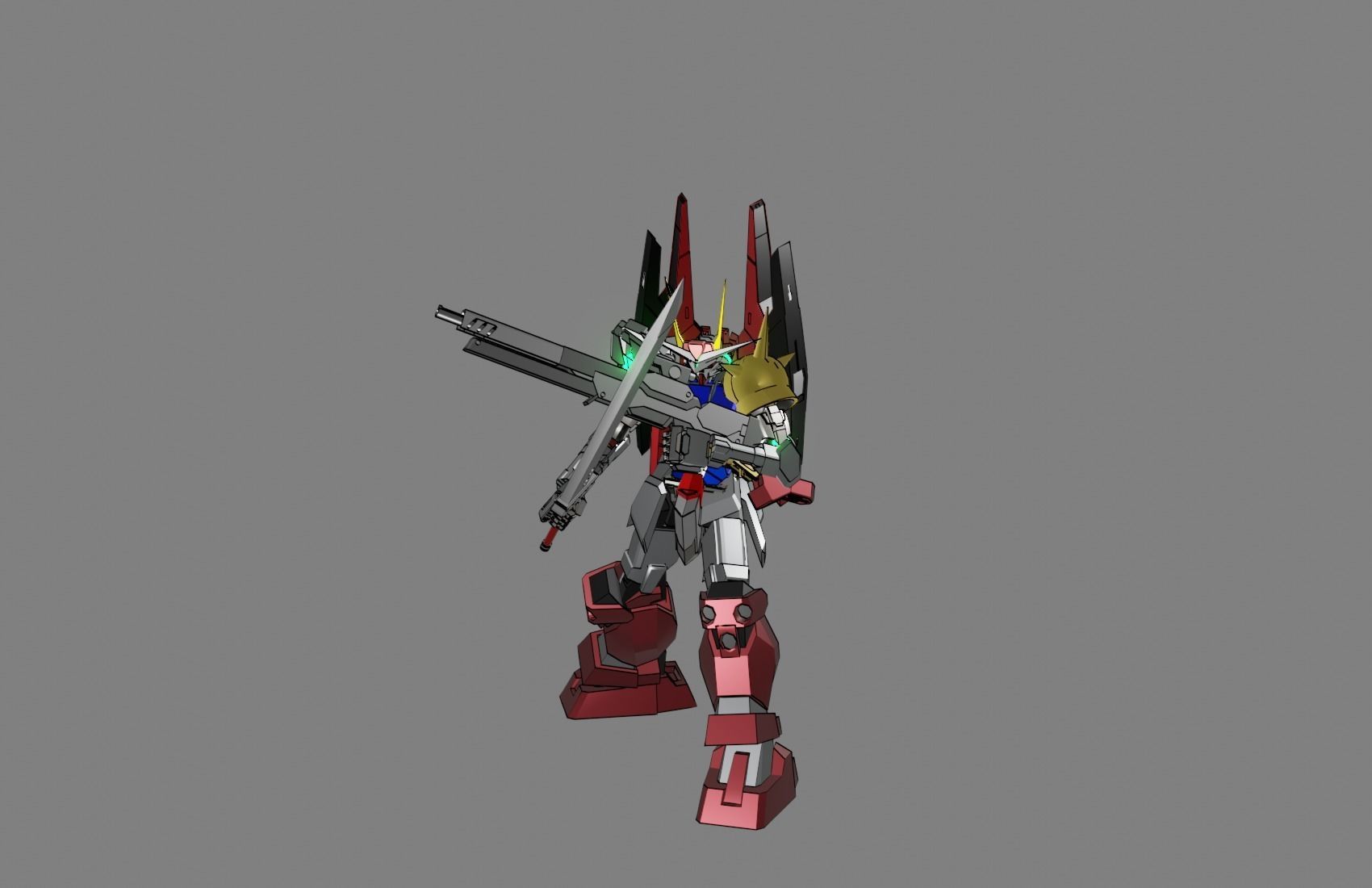 Attacker Gundam B 4 3D model_6