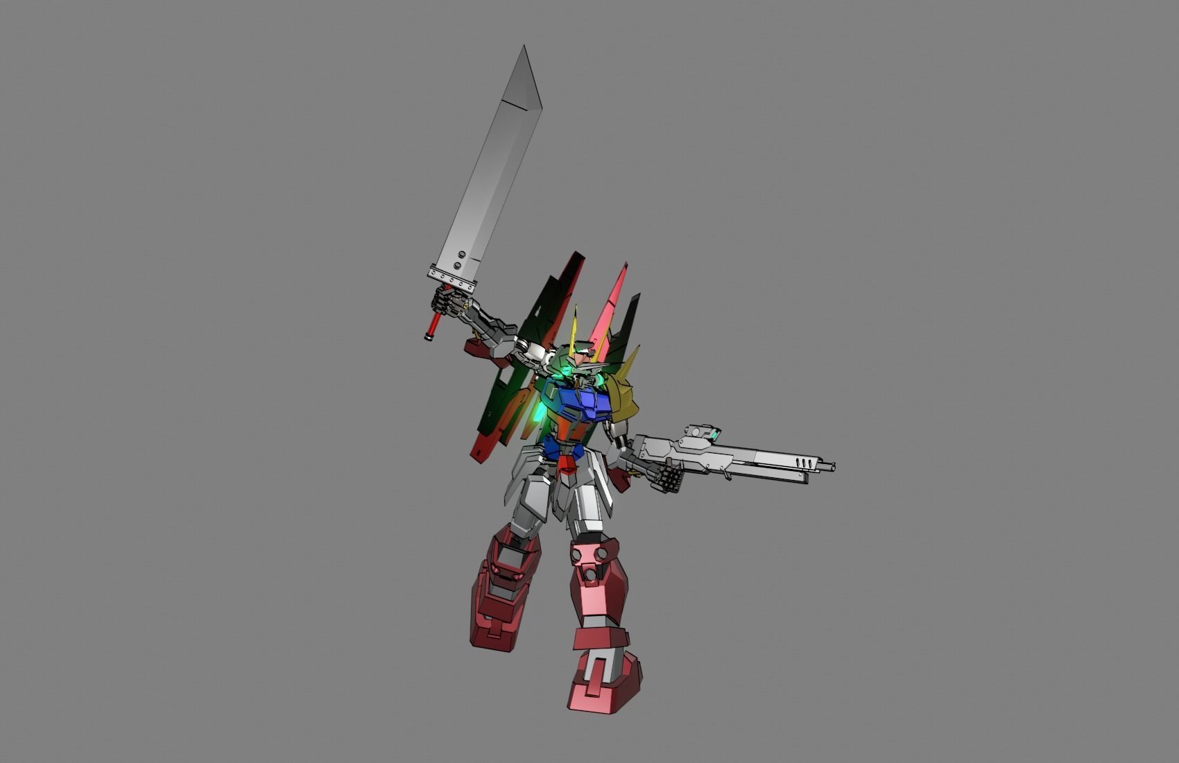 Attacker Gundam B 4 3D model_22