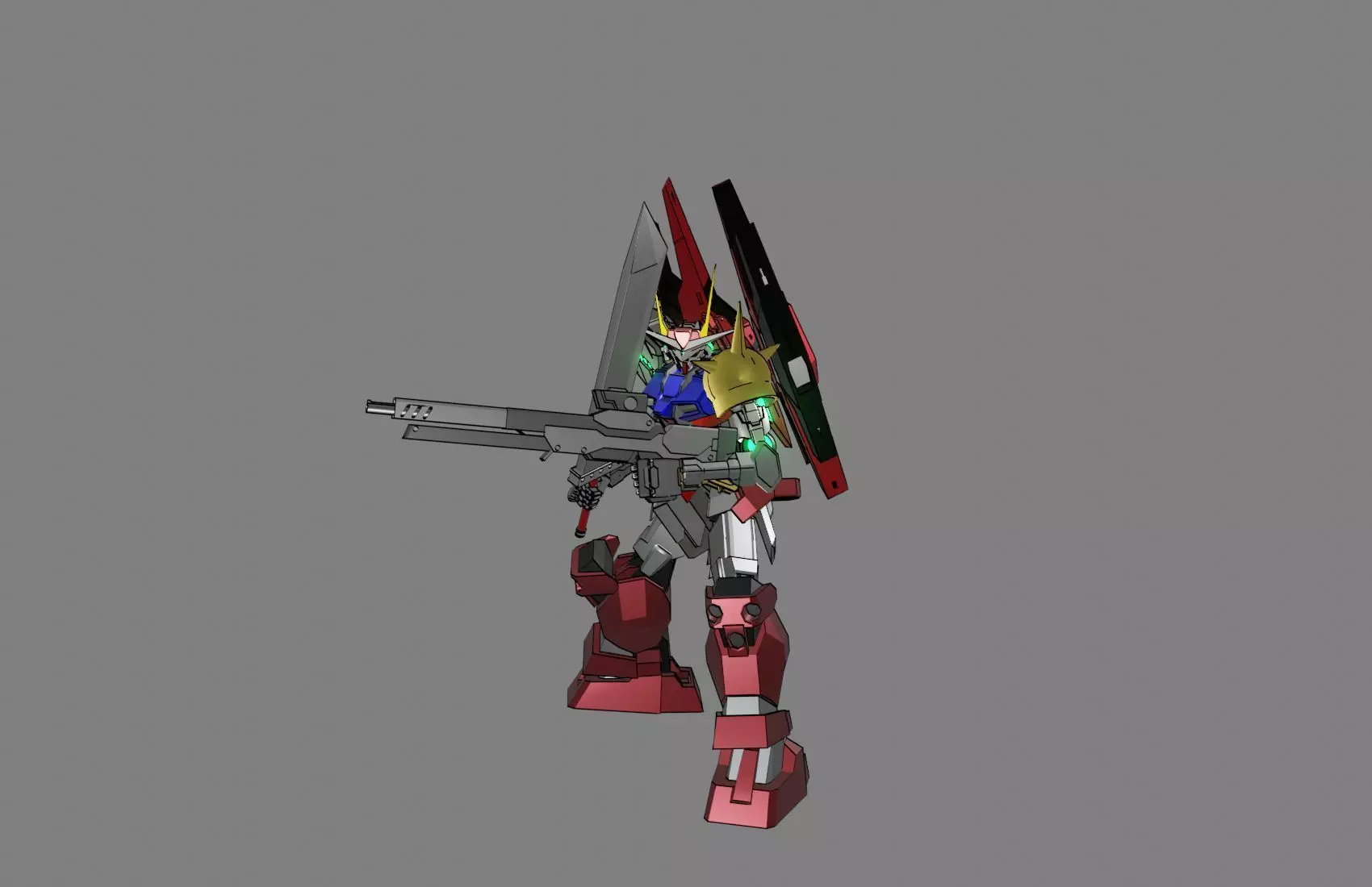 Attacker Gundam B 4 3D model_0