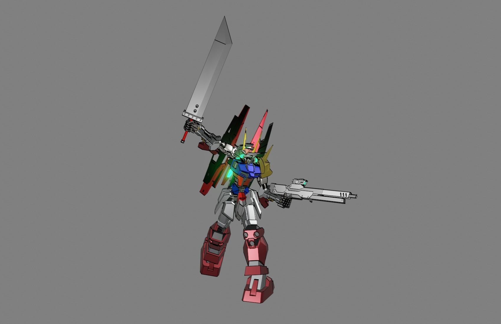 Attacker Gundam B 4 3D model_20