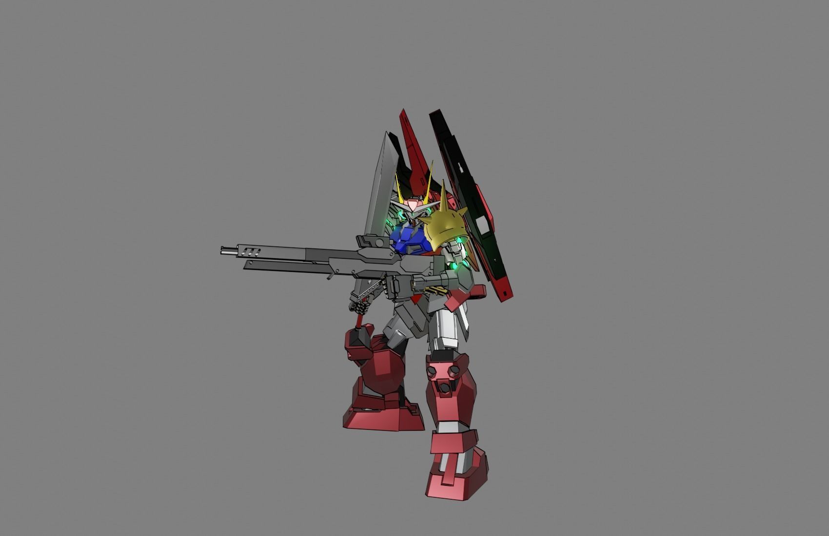 Attacker Gundam B 4 3D model_1