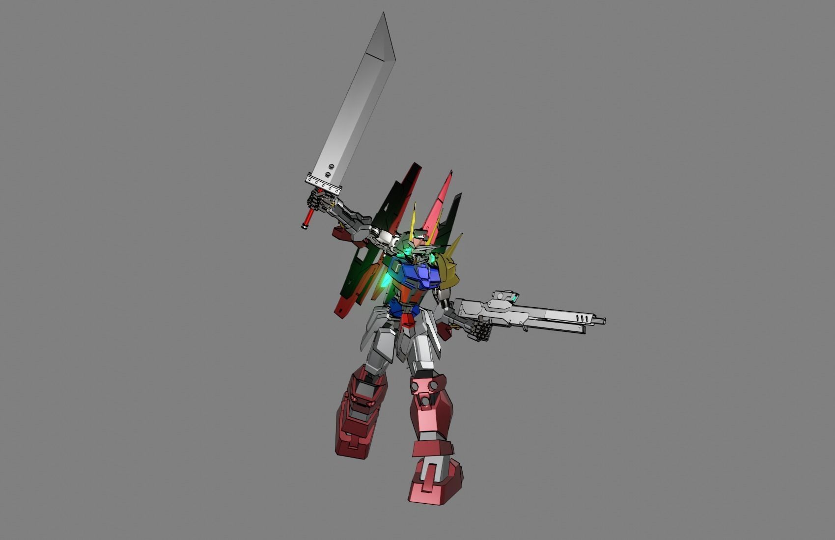 Attacker Gundam B 4 3D model_16