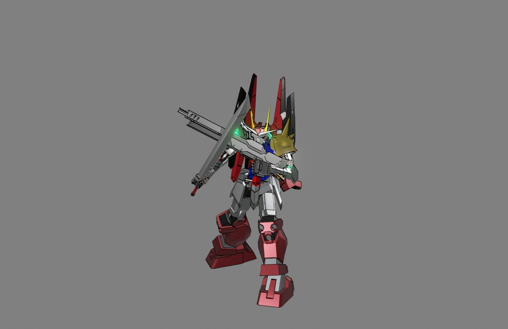 Attacker Gundam B 4 3D model_7