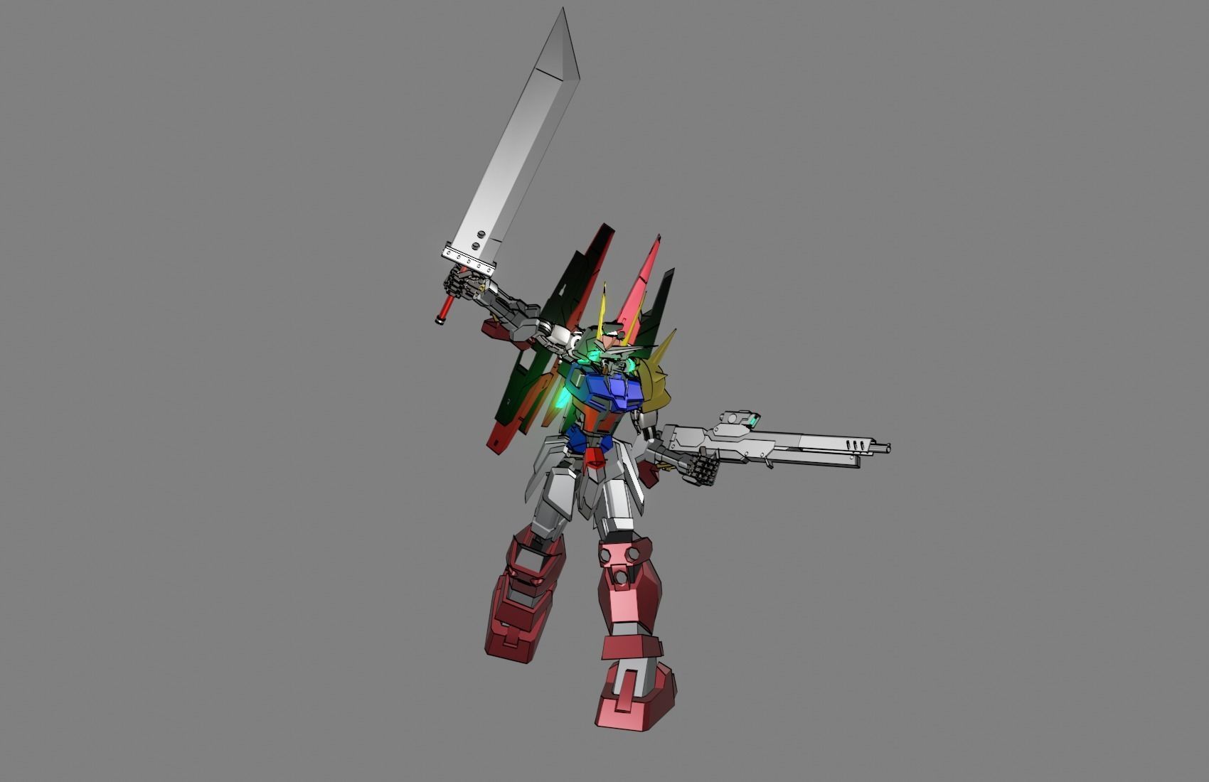 Attacker Gundam B 4 3D model_14