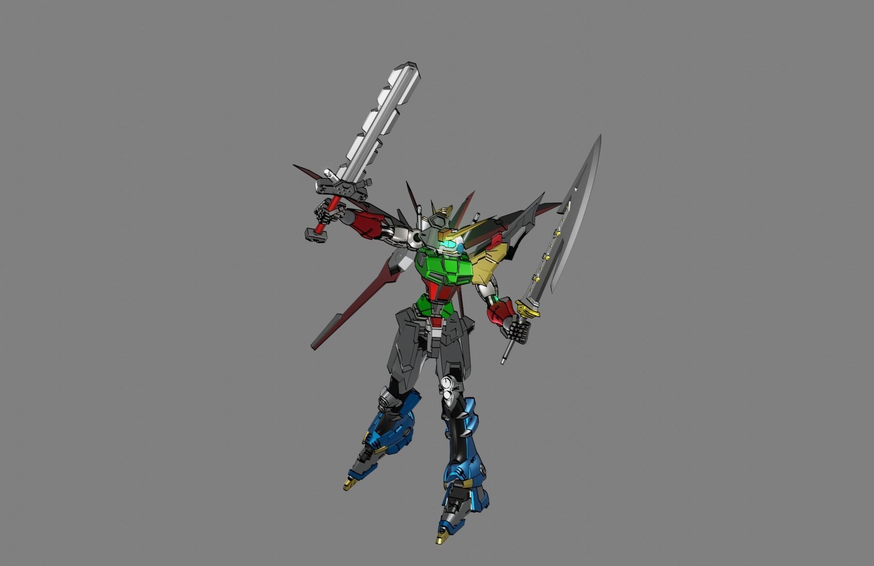 Attacker Gundam B 3 3D model_10