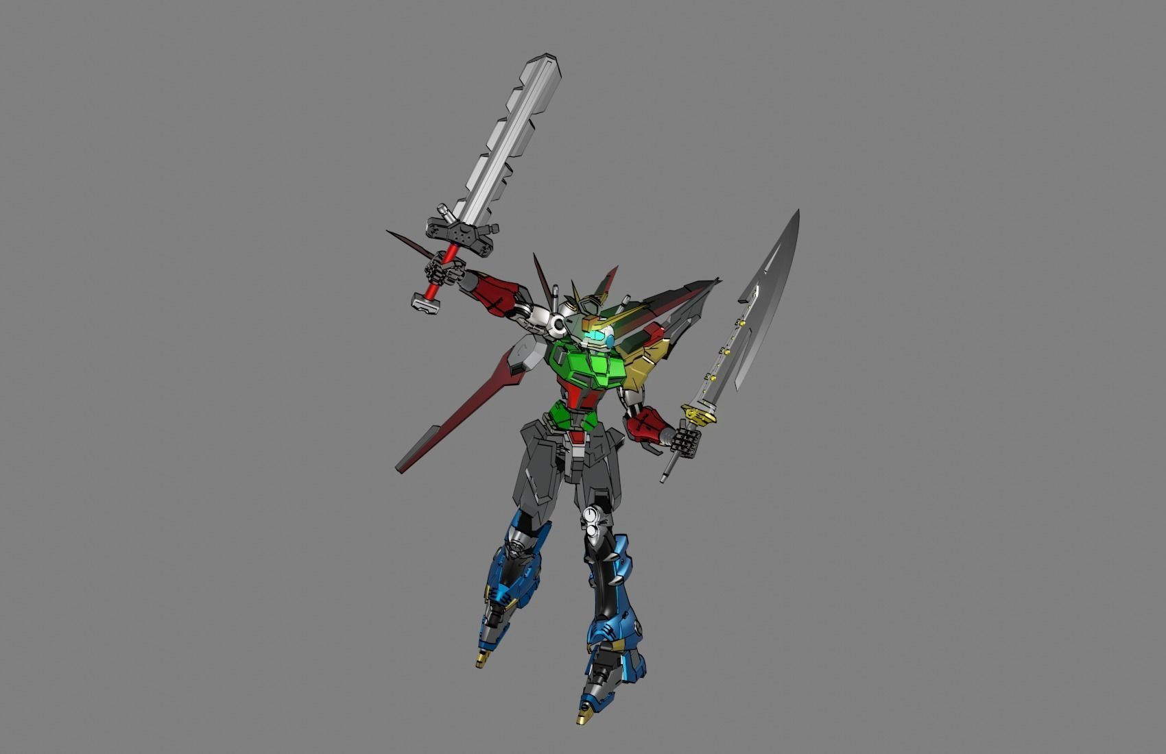 Attacker Gundam B 3 3D model_12