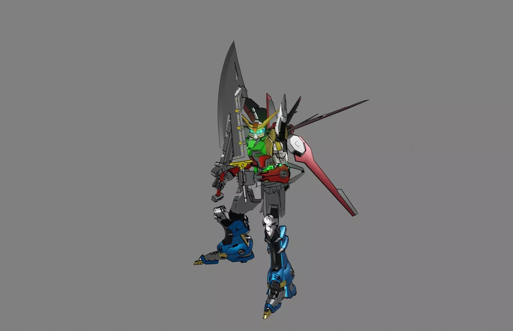 Attacker Gundam B 3 3D model_0