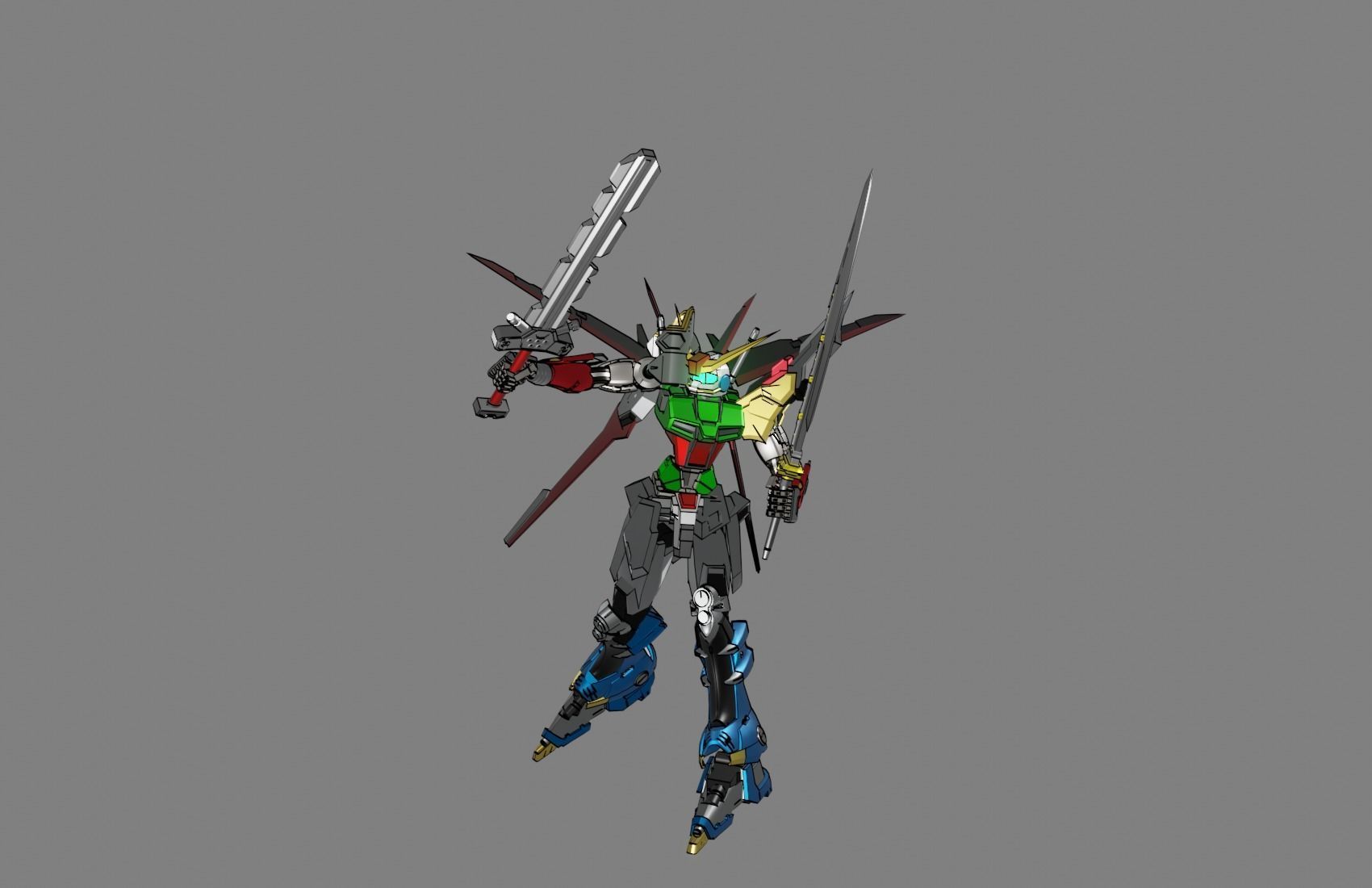 Attacker Gundam B 3 3D model_9