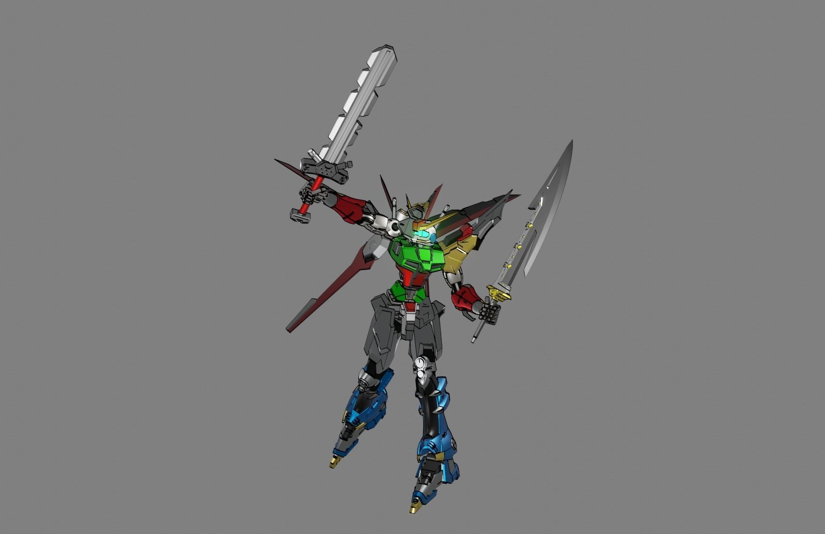 Attacker Gundam B 3 3D model_11