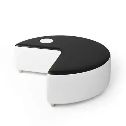 White And Black Pacman Sofa With Wheels