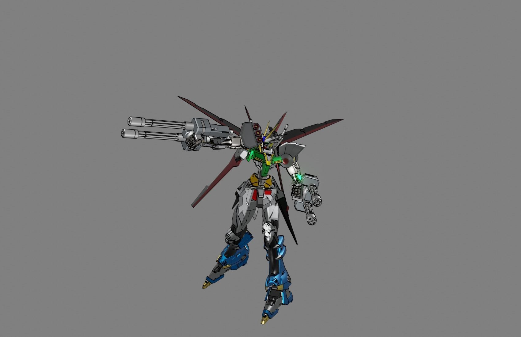 Attacker Gundam B 24 3D model_9