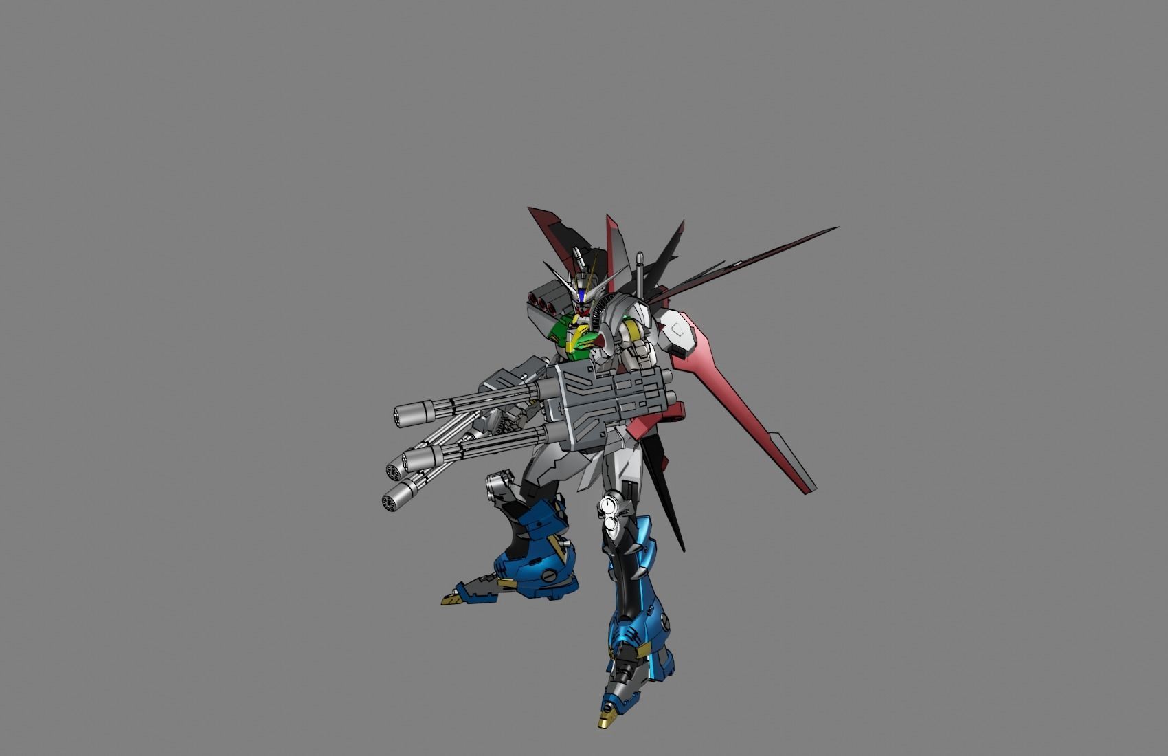 Attacker Gundam B 24 3D model_1