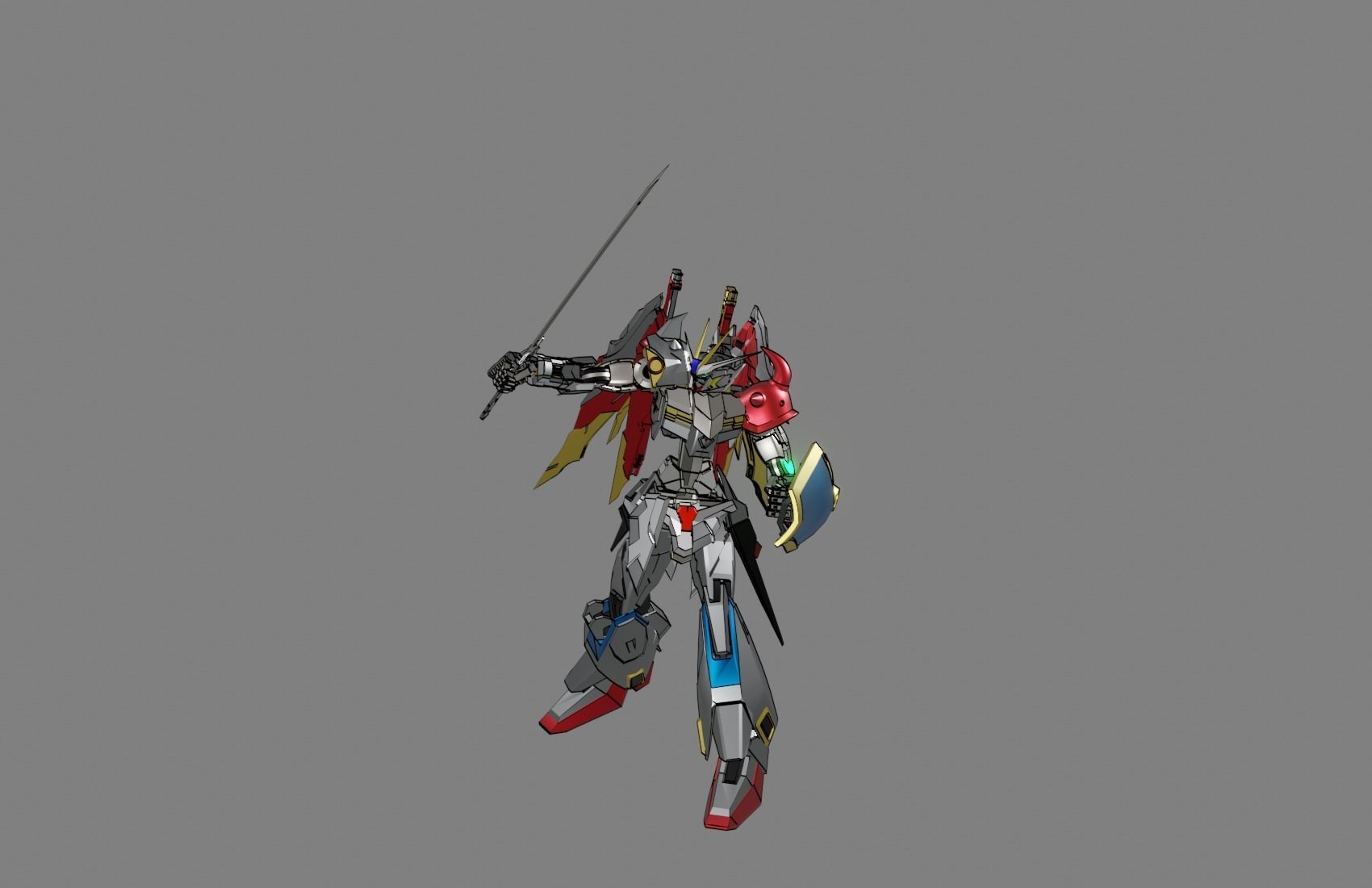 Attacker Gundam B 22 3D model_9