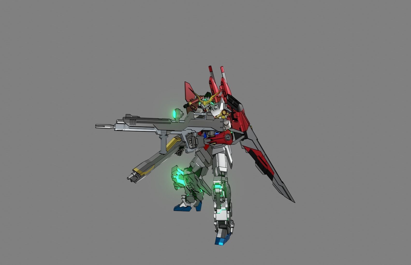 Attacker Gundam B 21 3D model_1