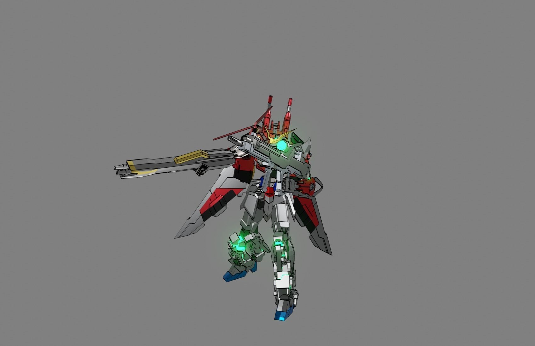 Attacker Gundam B 21 3D model_8