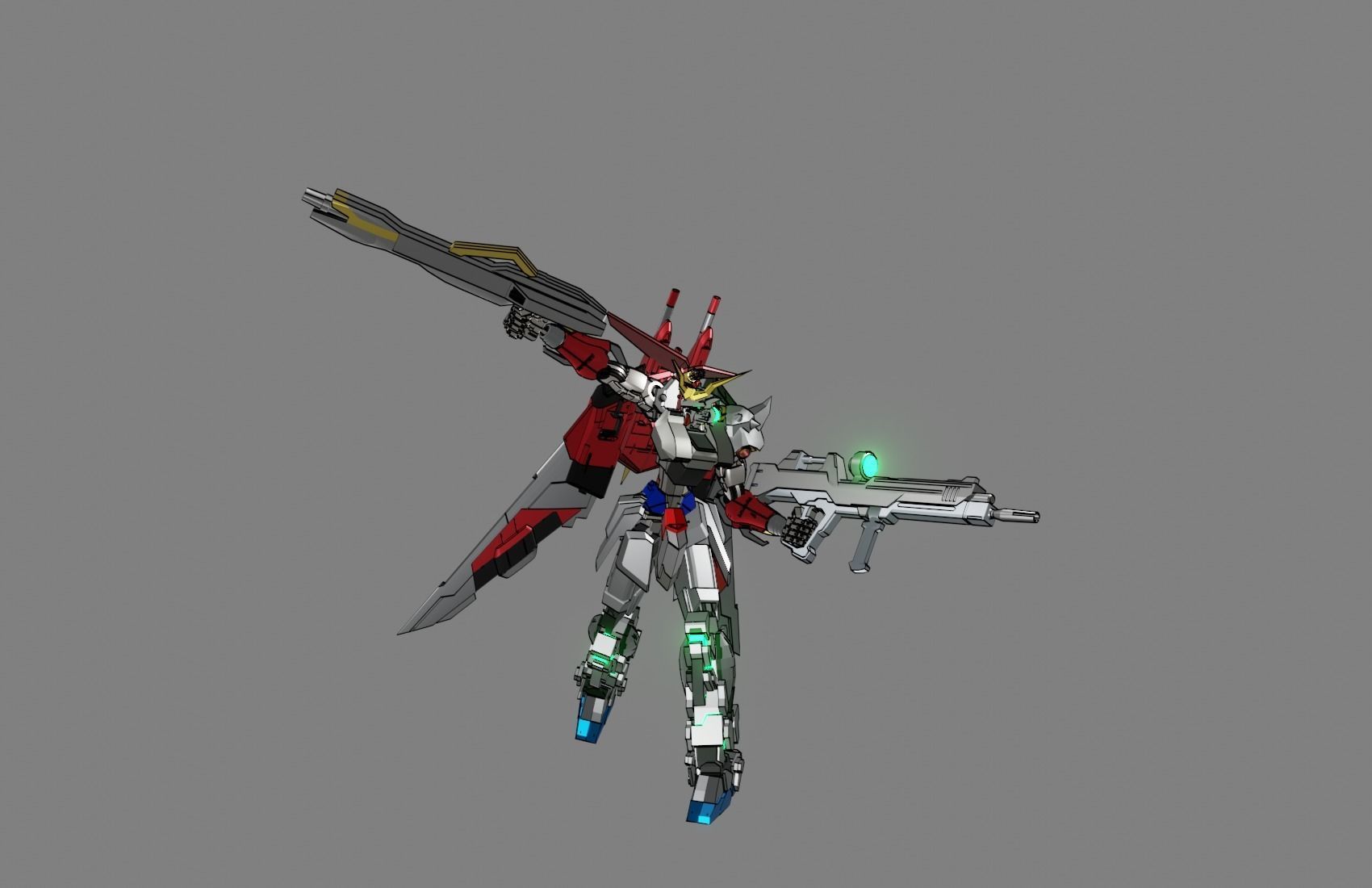 Attacker Gundam B 21 3D model_14