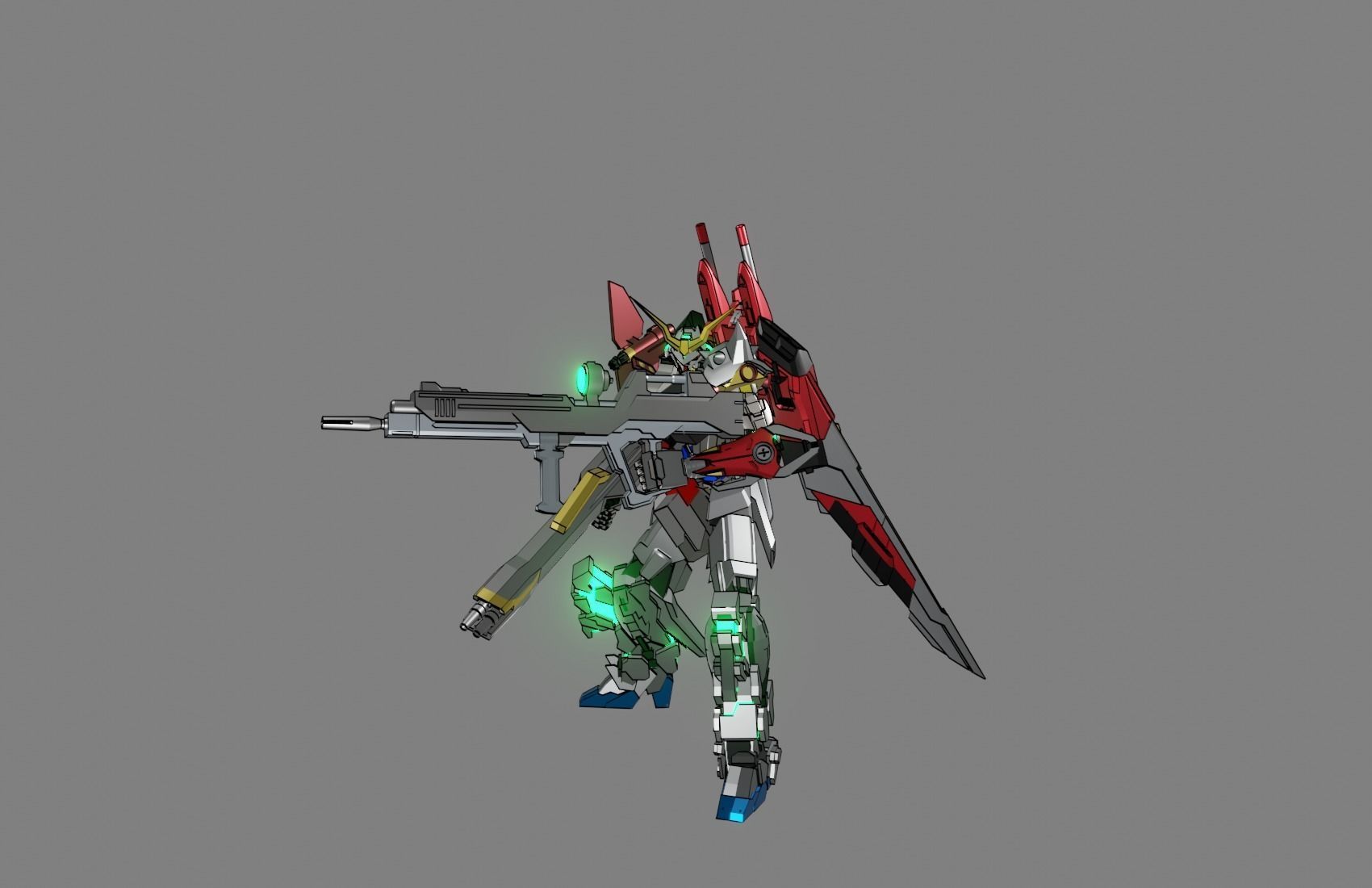 Attacker Gundam B 21 3D model_2