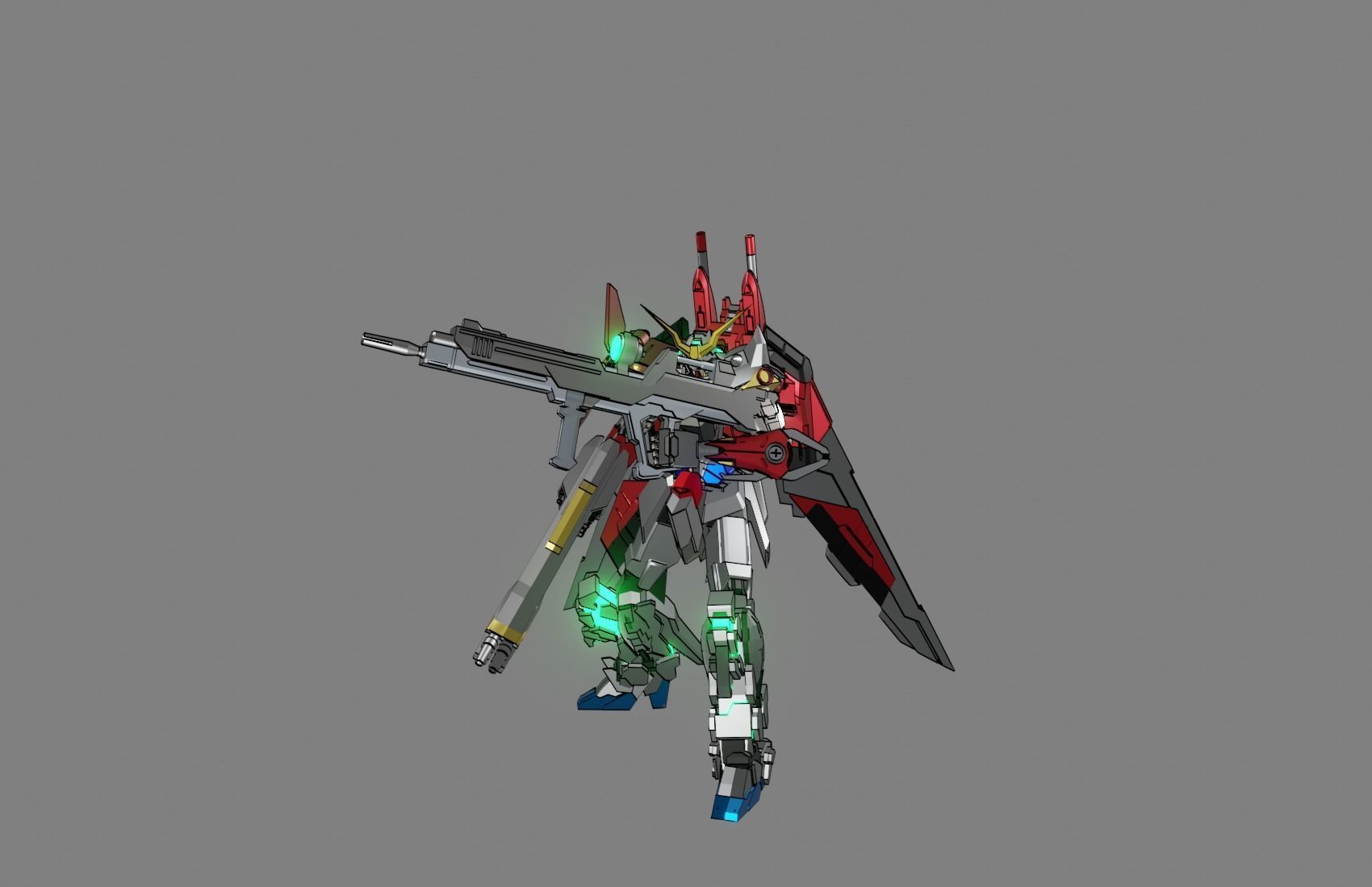 Attacker Gundam B 21 3D model_5