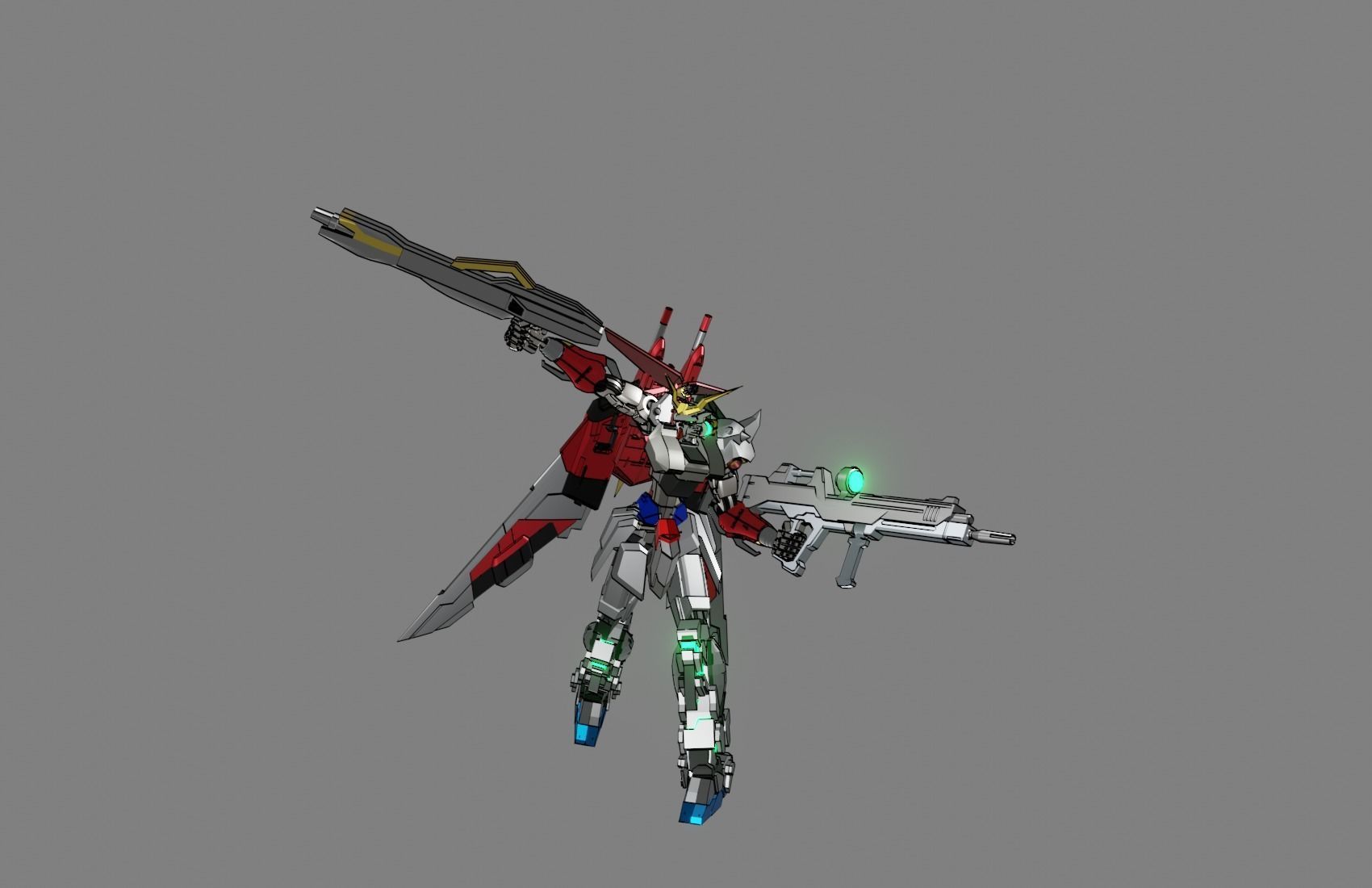 Attacker Gundam B 21 3D model_17