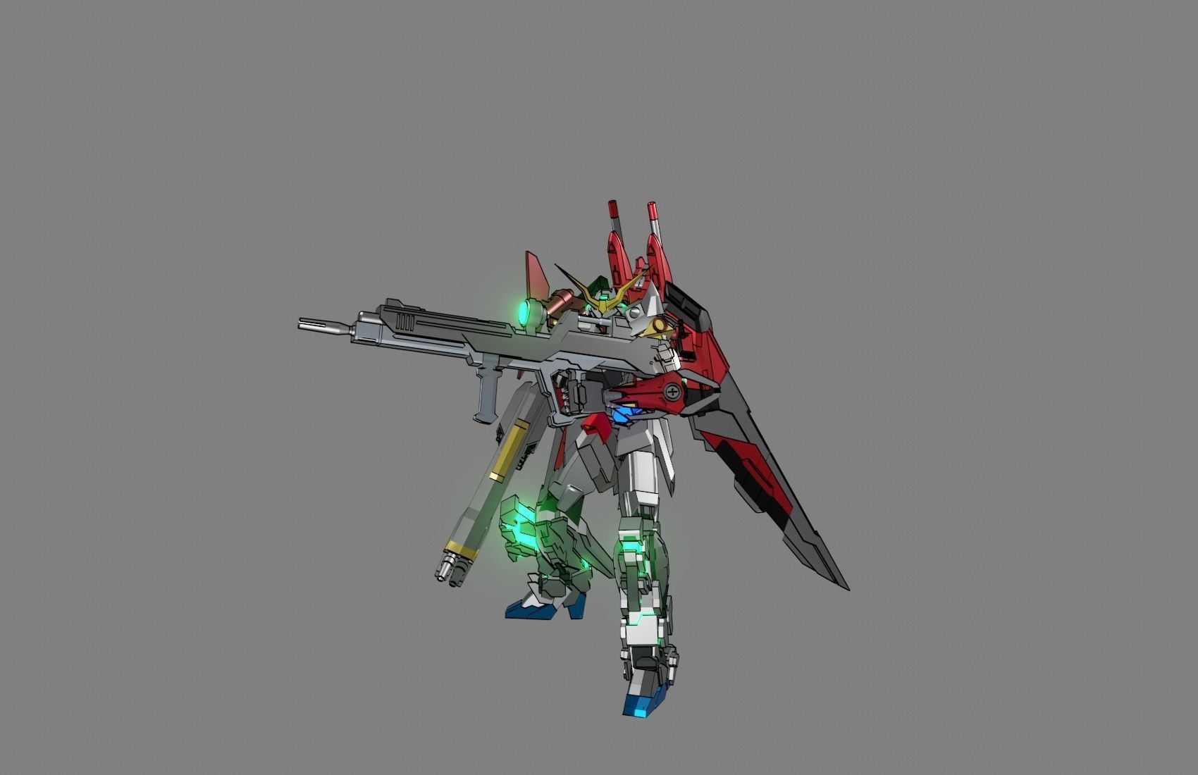 Attacker Gundam B 21 3D model_4