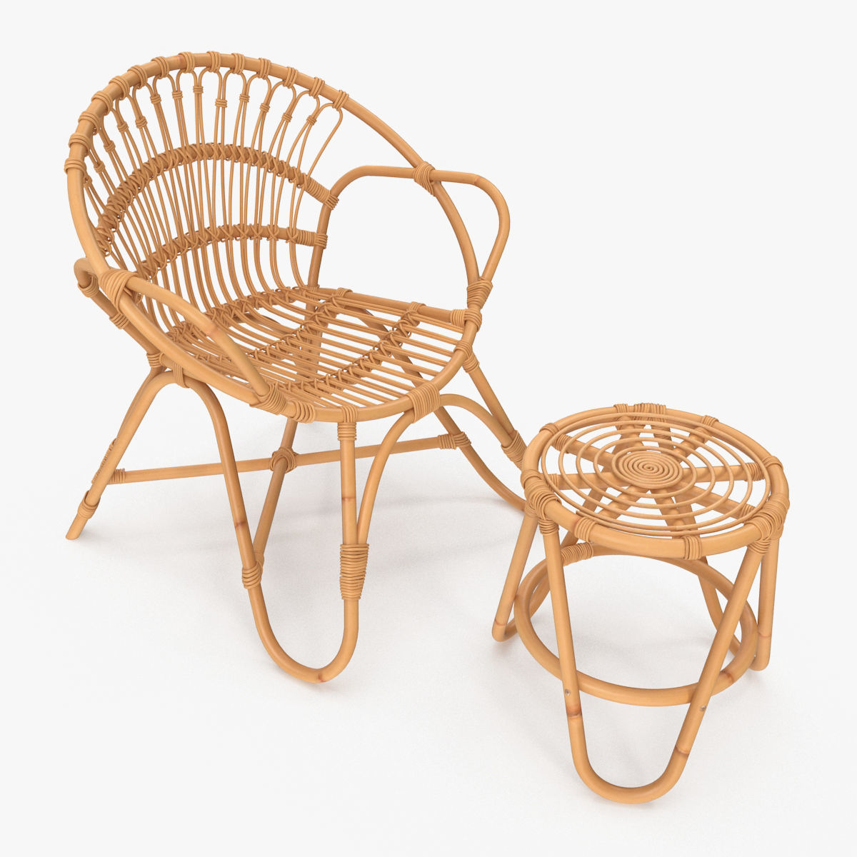 Bamboo Set v2 Low-poly 3D model_1