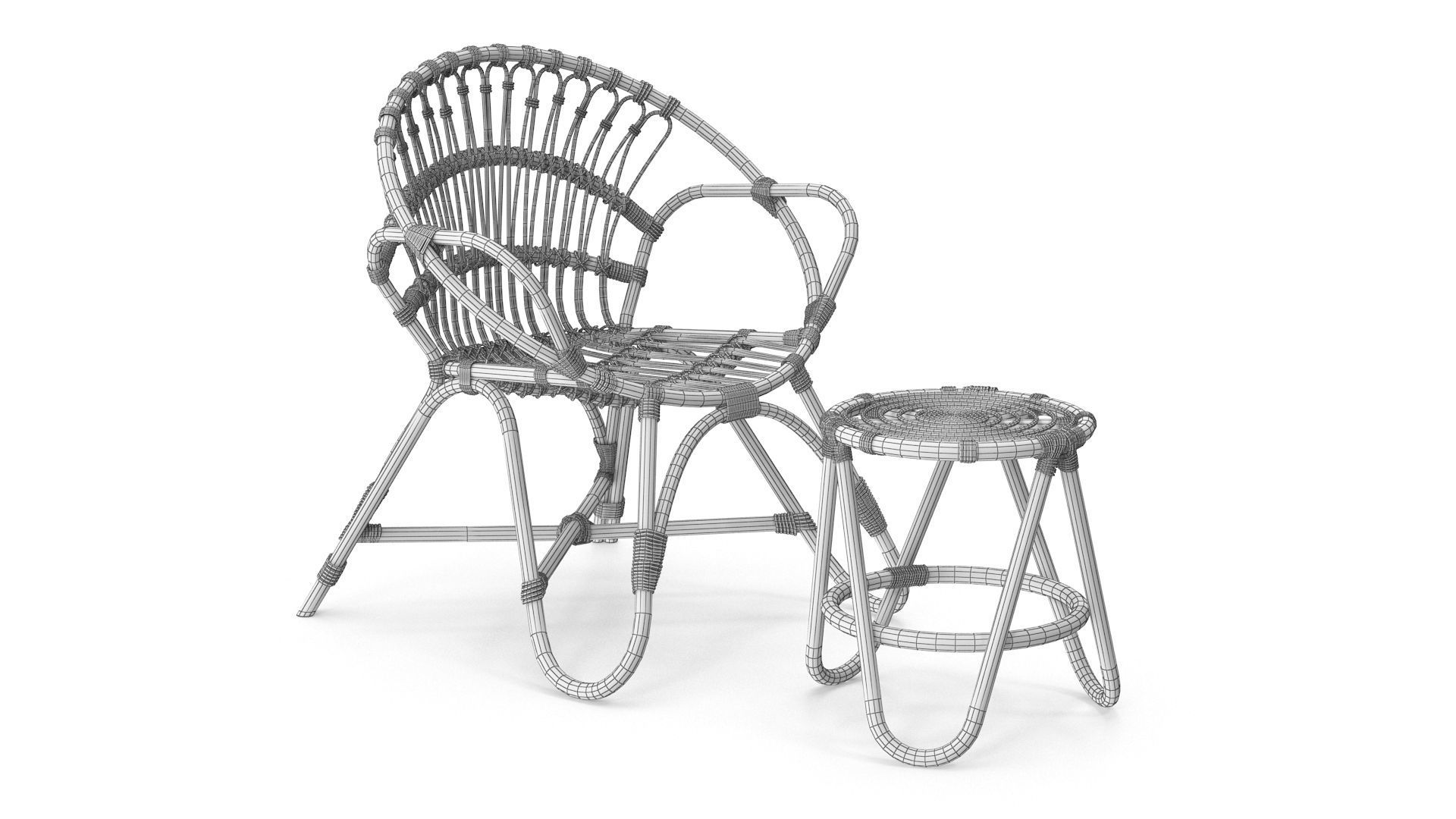 Bamboo Set v2 Low-poly 3D model_8