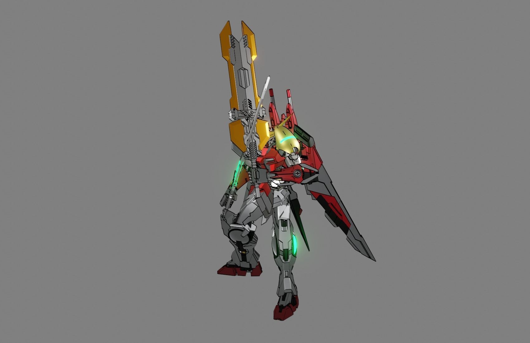 Attacker Gundam B 19 3D model_4