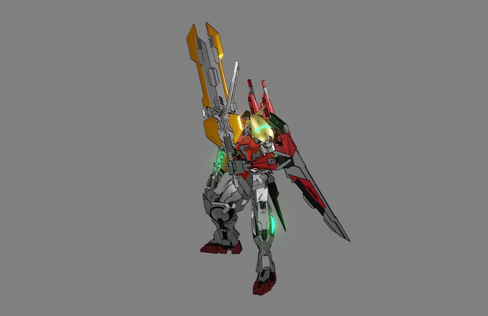 Attacker Gundam B 19 3D model_2