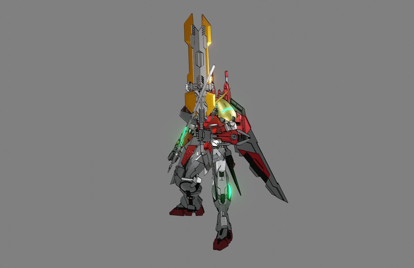 Attacker Gundam B 19 3D model_5