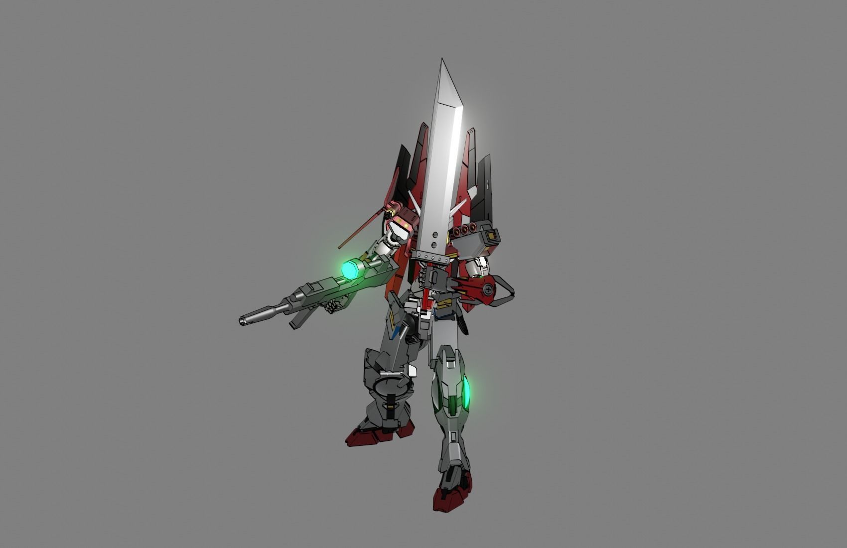 Attacker Gundam B 18 3D model_7