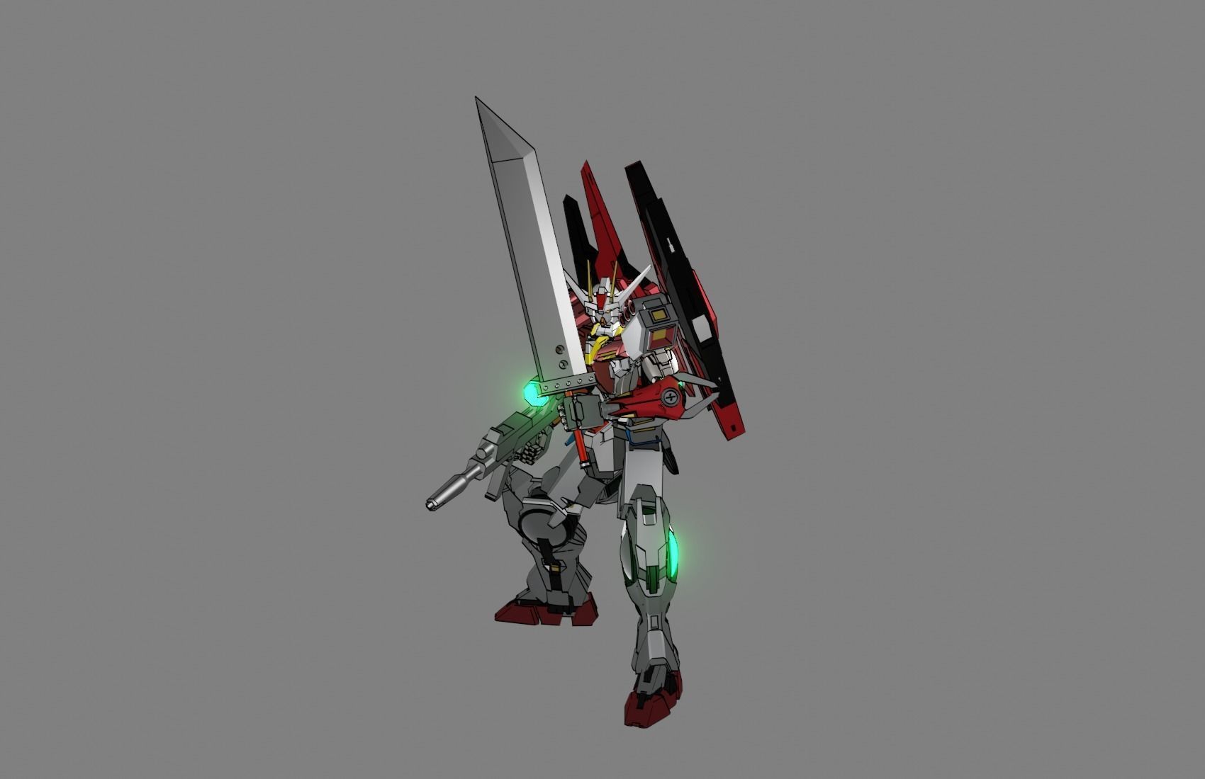 Attacker Gundam B 18 3D model_2