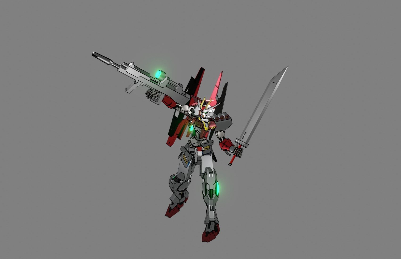 Attacker Gundam B 18 3D model_11
