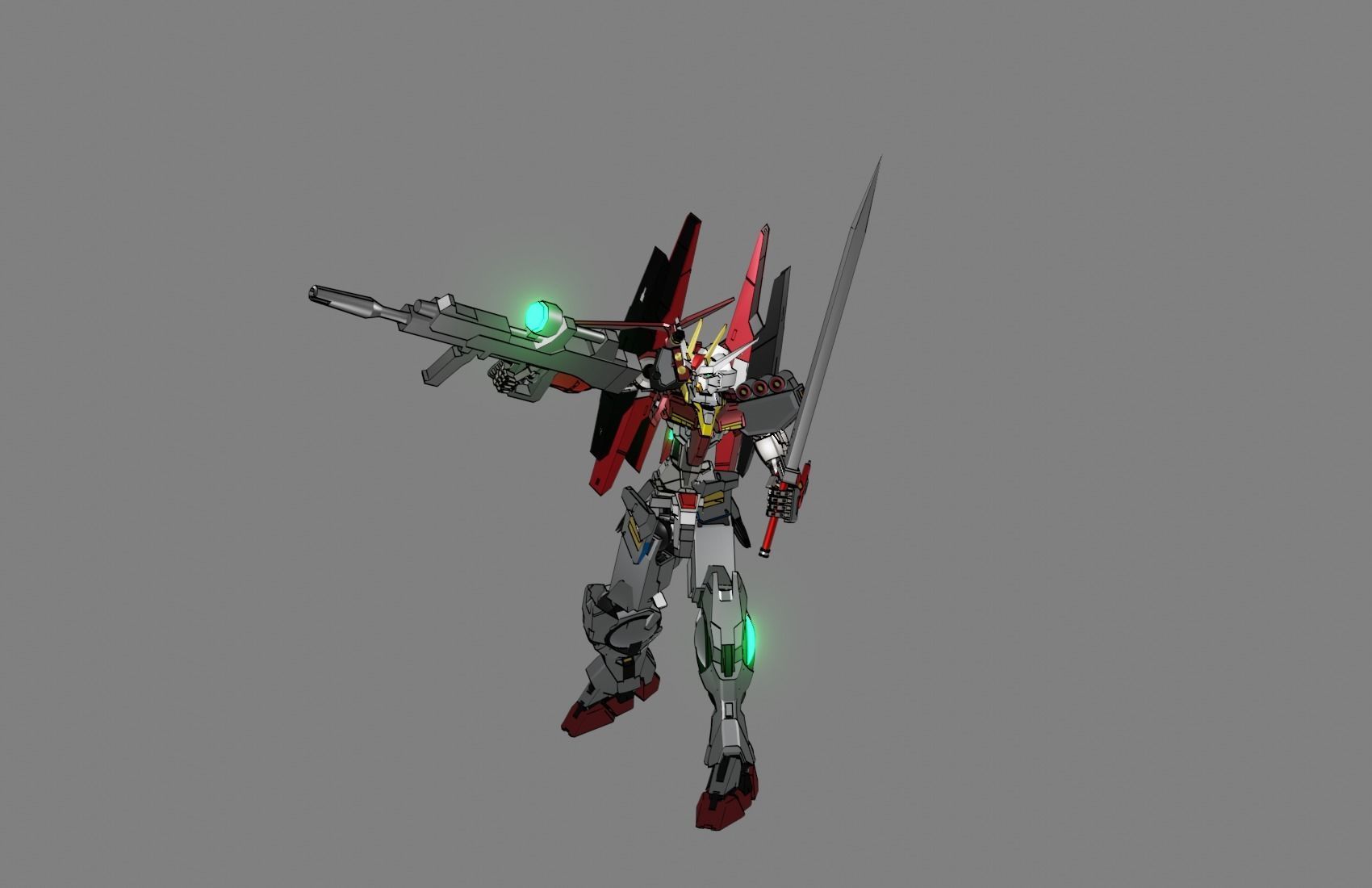 Attacker Gundam B 18 3D model_9