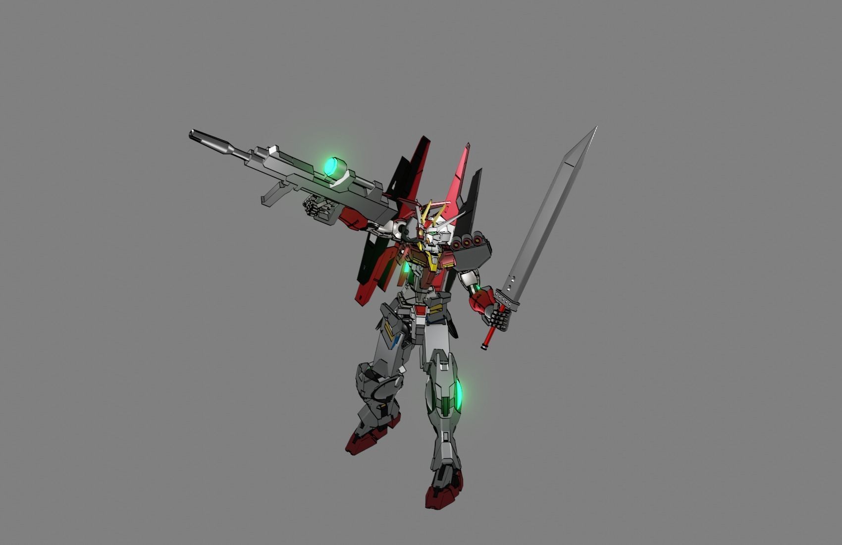 Attacker Gundam B 18 3D model_10